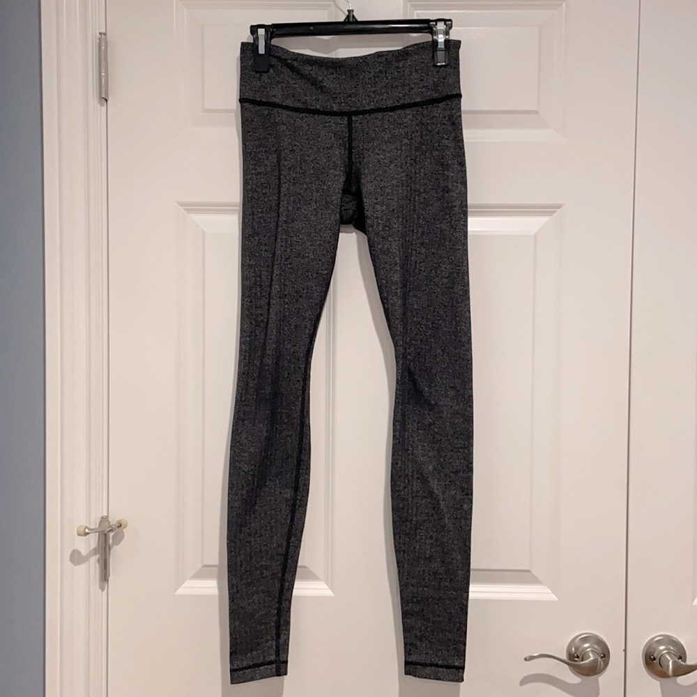 Lululemon Wunder Under Herringbone/ Black 6 VEUC